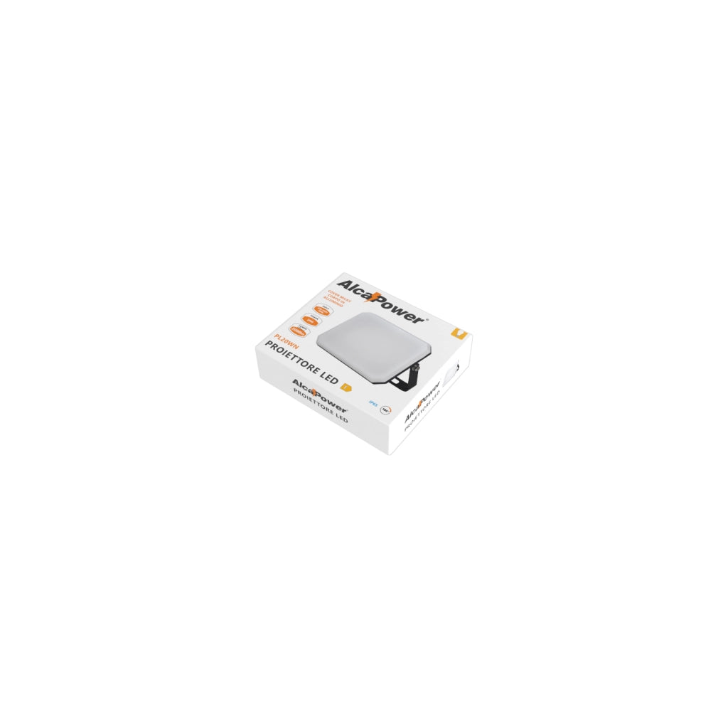 Proiettore a LED Nero Faro da esterno 230V 20W 4000K Cover Milky 2000lm 112x80x25,5 mm