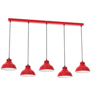 Lampada a sospensione Sven rossa 125cm 5xE27 Luminex