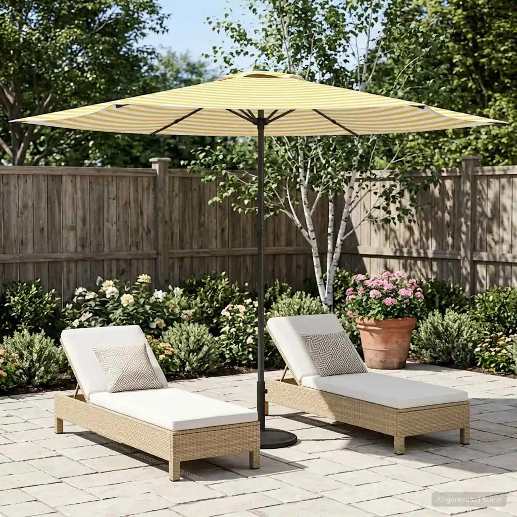 Ombrello da giardino 300 x 300 cm Poliestere Rettangolare 42036201
