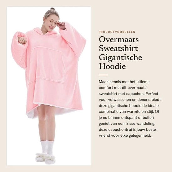 Sweatshirt con cappuccio - Overdimensionato hoodie - Super soffice e caldo - Adatto per adulti - Ideale per attività all'aperto - Protezione dal freddo e dal vento - Balaclava