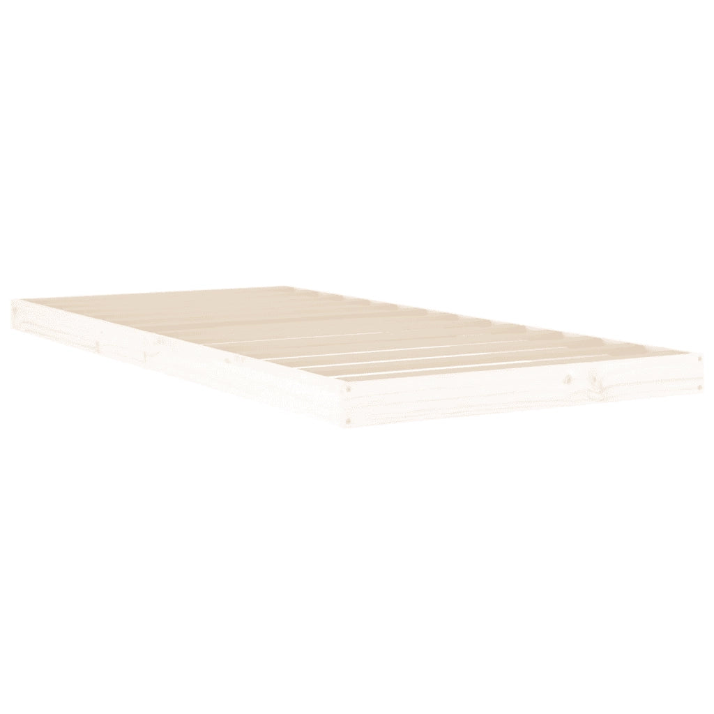 Giroletto senza Materasso Bianco 90x200 cm Legno Massello Pino 823460