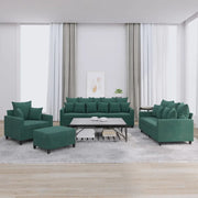 Set di Divani 4 pz con Cuscini Verde scuro in Velluto 3201692