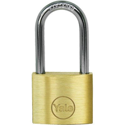 LUCCHETTO ARCO LUNGO PRIUM YALE/CORBIN - OTTONE ARCO CROMATO CHIAVI 2 MM 25X25- 12 pezzi