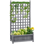 Vaso da fiori con graticcio per piante rampicanti ¨C zephmum ¨C grigio legno 64x28x120 cm