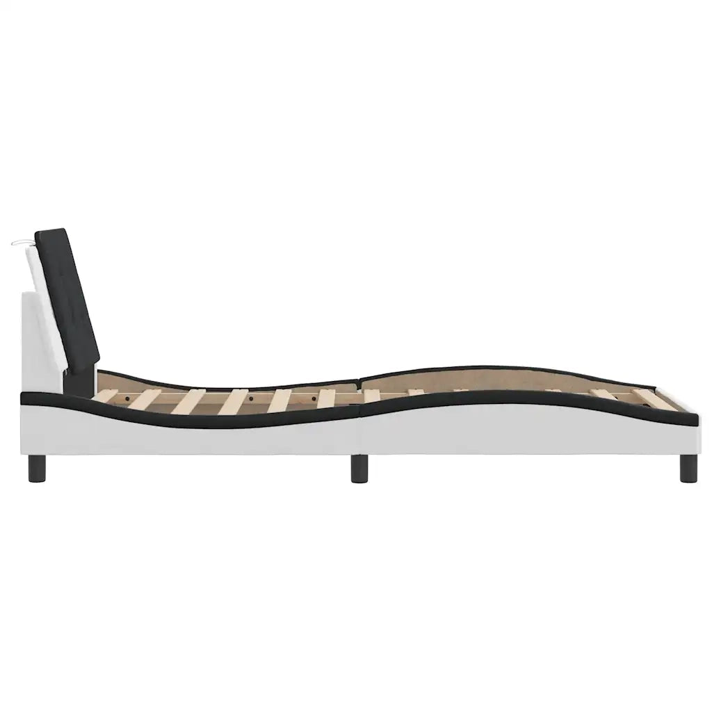 Giroletto senza Materasso Zadar Nero e Bianco 100x200 cm in Similpelle