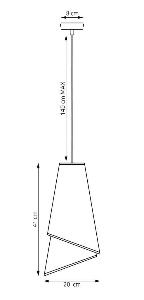 Lampada sospesa MODA asimmetrica nera oro 1xE27 Emibig