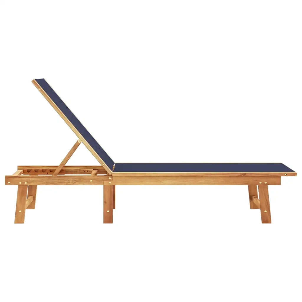 Lettino Prendisole Blu in Legno Massello di Acacia e Textilene 4008414