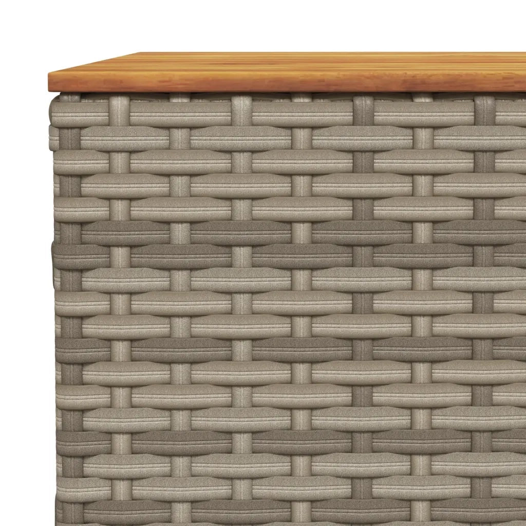 Tavolo da Giardino Grigio 55x55x36 cm Polyrattan e Legno Acacia