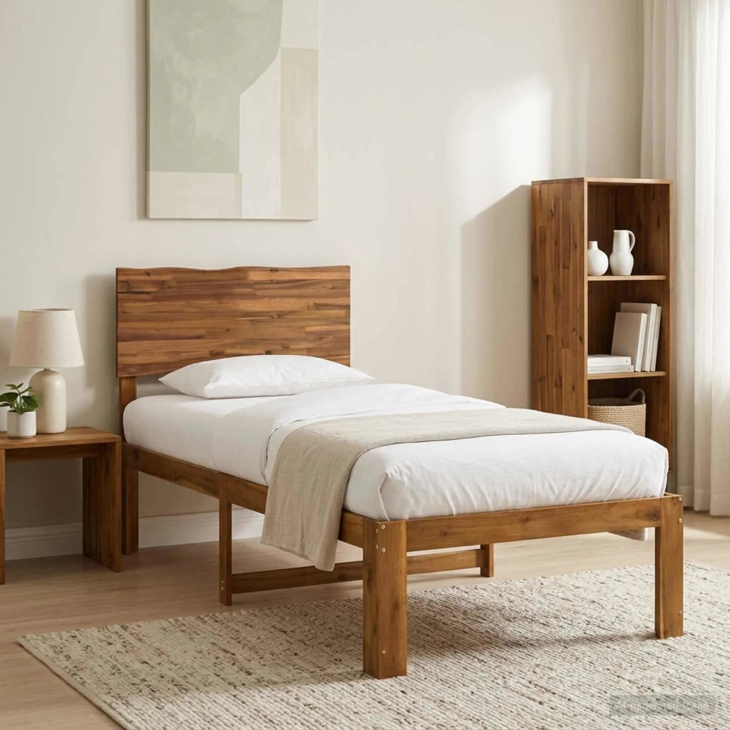 Letto Singolo con Testiera ROSTOCK Naturale 100 x 200 cm 903333