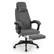 Sedia da ufficio reclinabile regolabile 100 x 66 x 119-126 cm con poggiapiedi ergonomico design contemporaneo rivestimento in ciniglia grigia 20_0019089