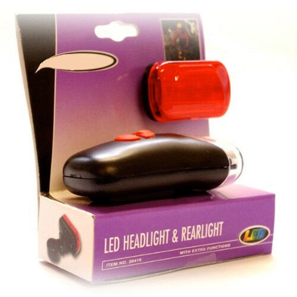 Trade Shop - Set 2 Pezzi Luci Per Bici Bicicletta A Led Anteriori E Posteriori Accessori -