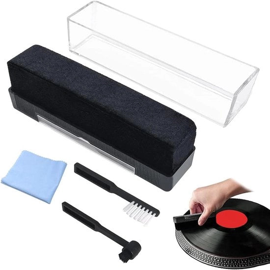 Kit di Pulizia per Dischi Vinyl di Alta Qualità con Pennello Antistatico e Panno di Pulizia