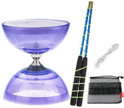 Set Diabolo Professionale a Tre - Incluso 10m di Corda - Asticelle in Gomma Sottile - Facile da Utilizzare