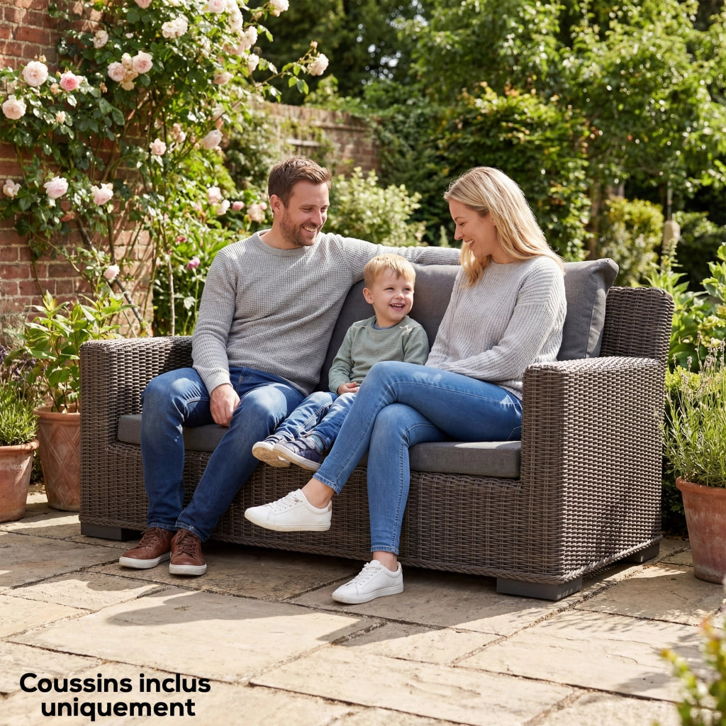 Set di 4 cuscini per divano da giardino ¨C zephmum ¨C grigio scuro 56x52x7cm 56x45x17cm