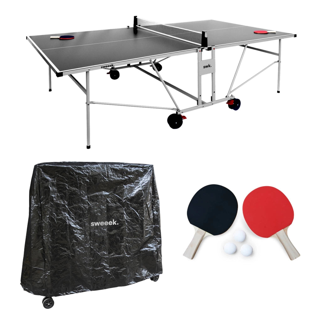 Tavolo da ping pong per esterni 274cm con 2 racchette e 3 palline +