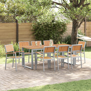Sedie da Giardino Impilabili 8 pcs Acciaio Grigio e Legno Massello di Acacia