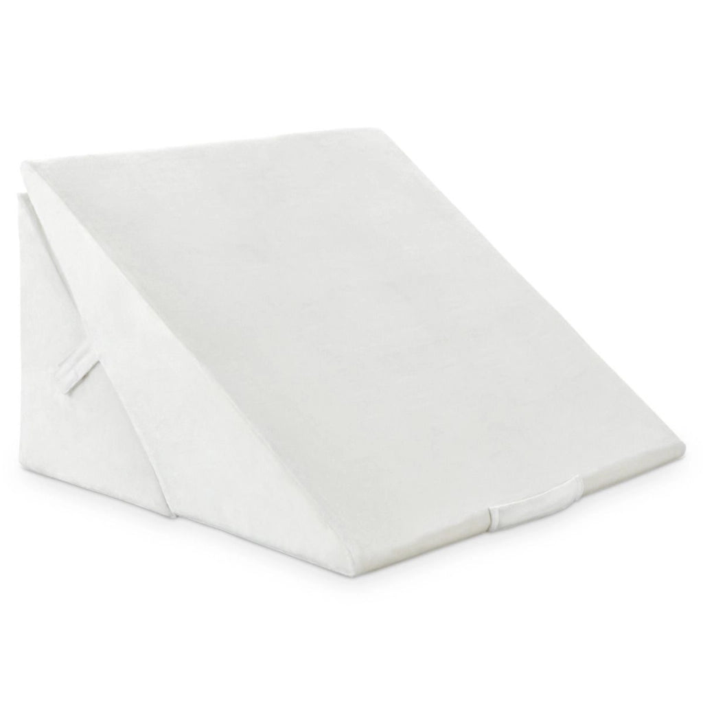 Cuscino memory a cuneo inclinato regolabile, Cuscino ortopedico con supporto rialzato 58x50,5x36cm Bianco