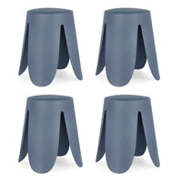 Set 4 Sgabelli  Ø37x47 cm in Similpelle Imogen Ottanio