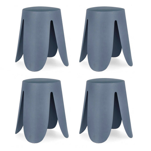 Set 4 Sgabelli  Ø37x47 cm in Similpelle Imogen Ottanio