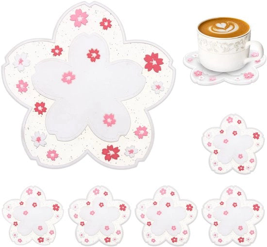 Set di Sosteggi per Vasi, 6 Sostegni in Silicone per Bicchieri, Tazze, Bar, Tavolo
