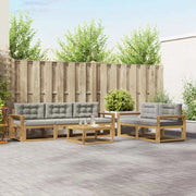 Set di divani da esterno 6 pcs Bianco e Grigio Chiaro