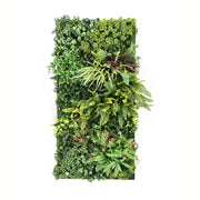 Flora - Quadro vegetale 100x50 cm con foglie e fiori in PE cornice in PVC nero