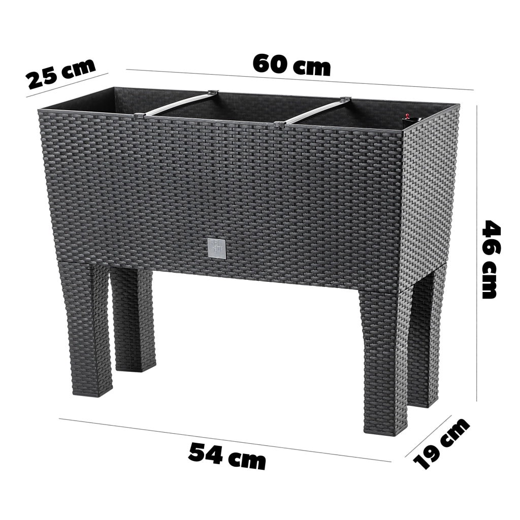 Vaso da giardino KADAX con fioriera interna su gambe, colore antracite, 60 cm.