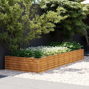 Fioriera Rialzata da Giardino-Vaso da Esterno-Fioriera Elevata 291x100x36 cm in Acciaio Corten
