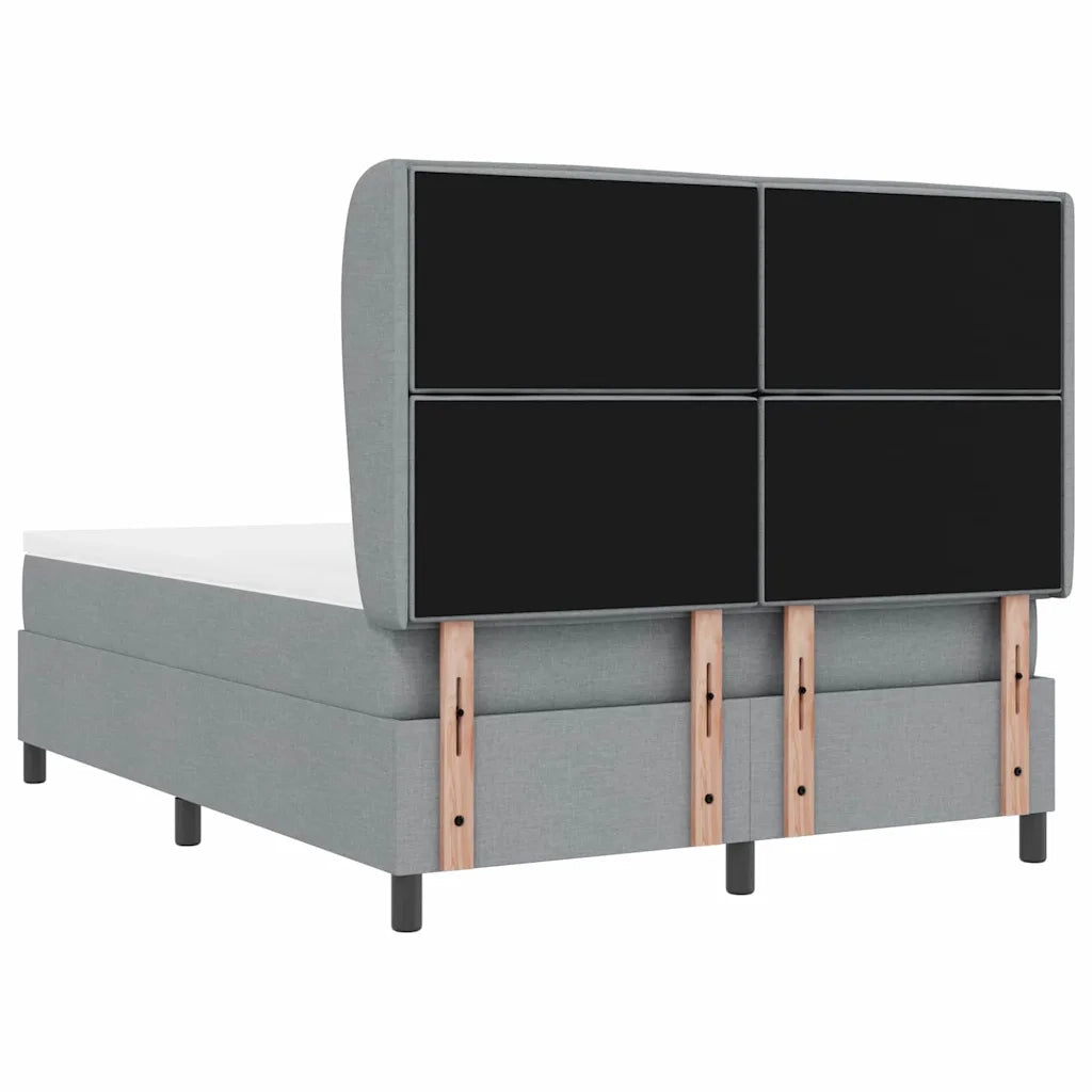 Letto a molle con materasso Grigio chiaro 140 x 190 cm Tessuto 3340494