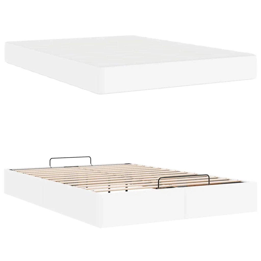Struttura letto con materasso con materasso 2 pcs Bianco PVC