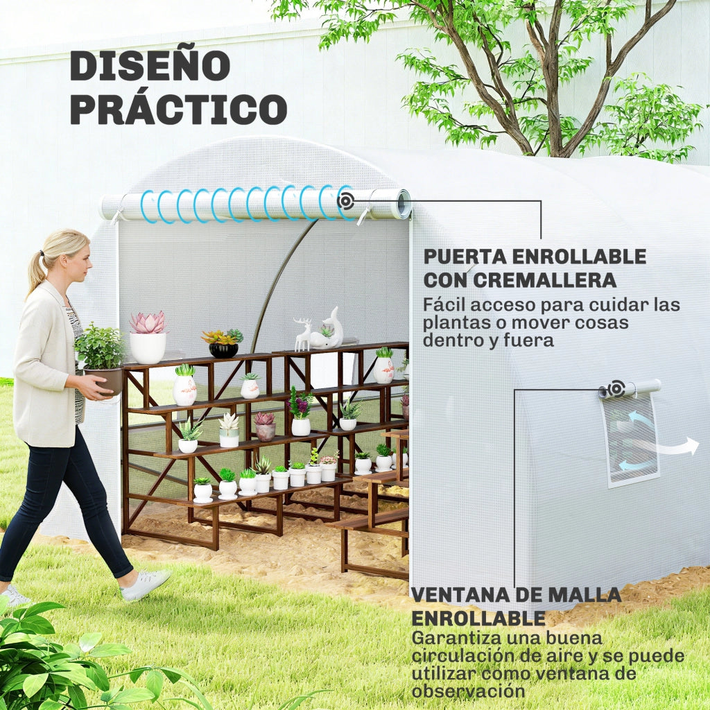 Serra da giardino ¨C Minimal ¨C 6x3x2m bianco acciaio polietileno