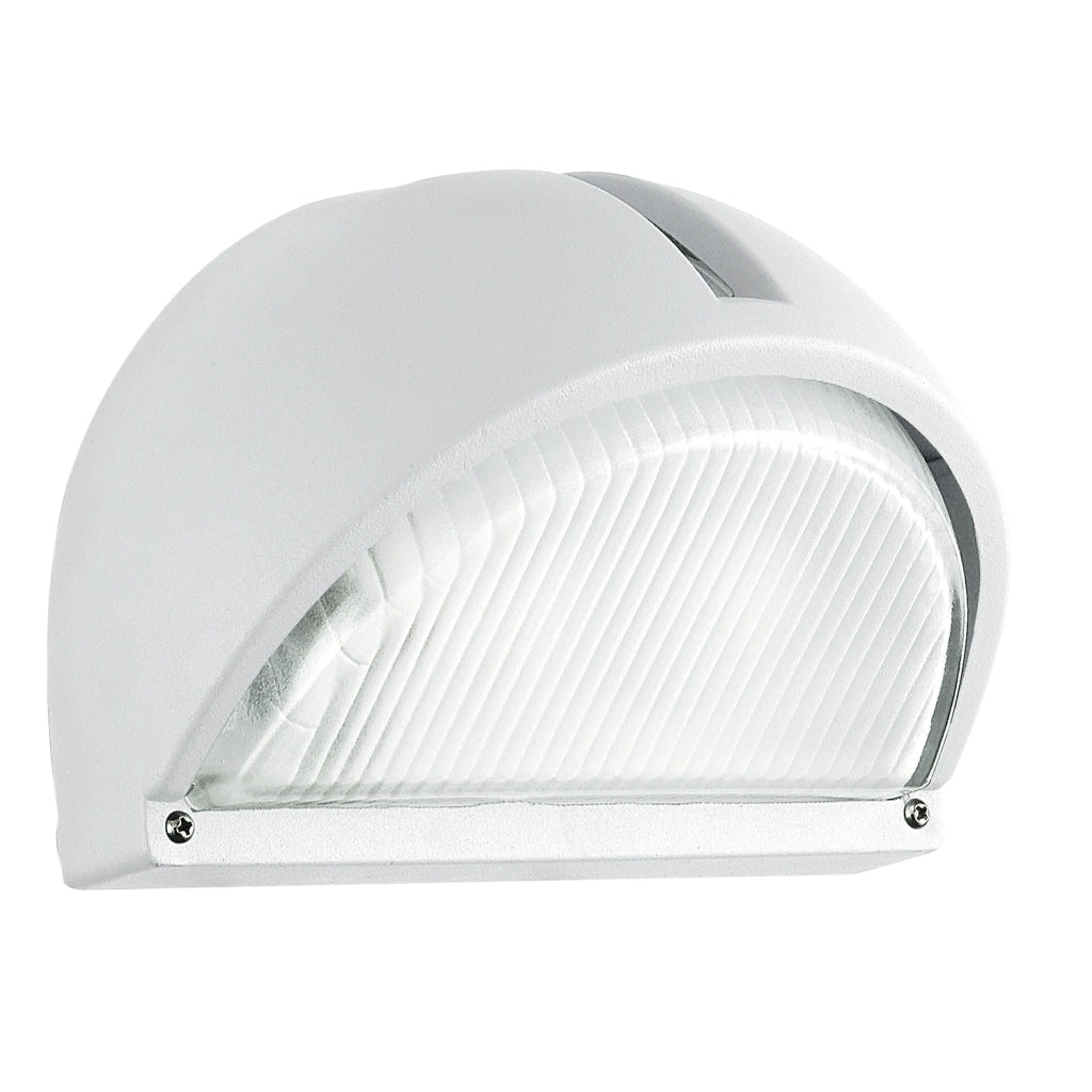 Applique Esterno Contemporanea Onja Alluminio Bianco Vetro 1 Luce E27