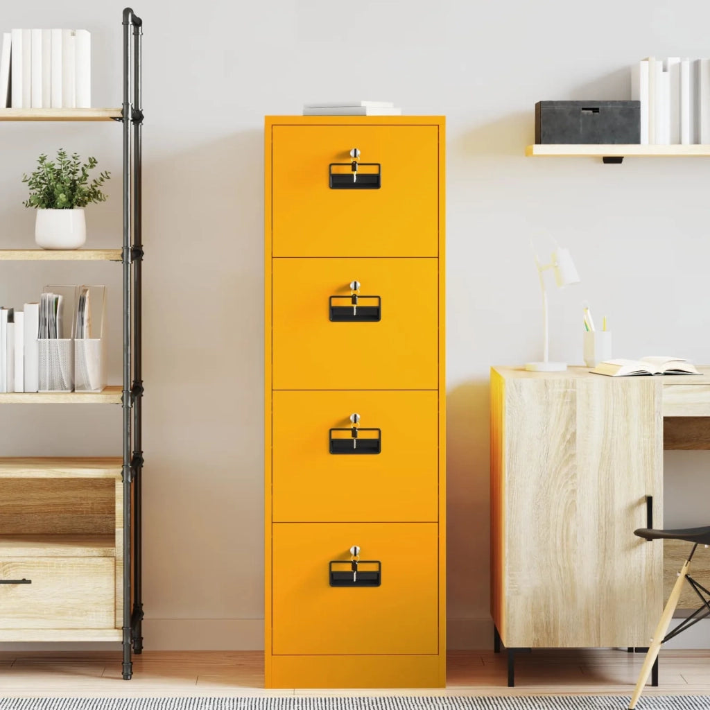 Armadio per File 2 pcs Giallo senape 44 x 50 x 139 cm