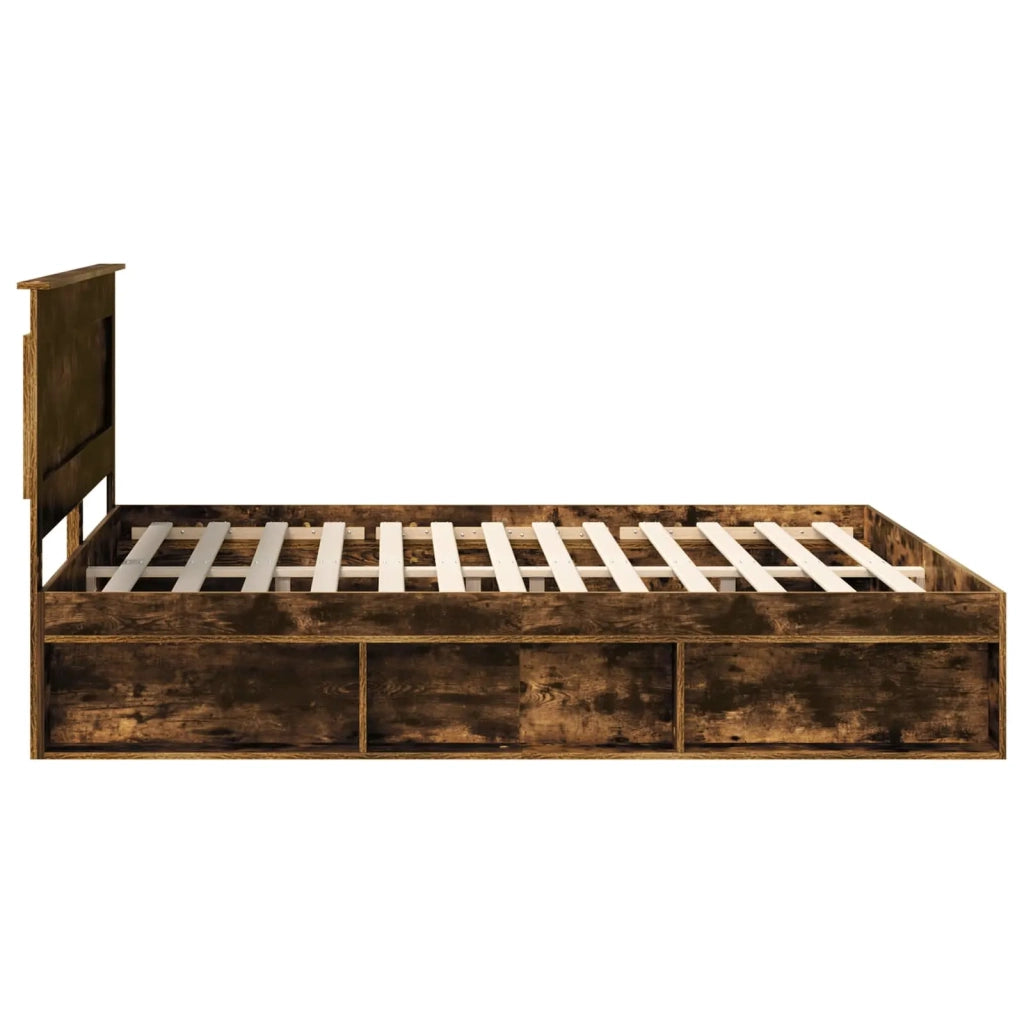 Struttura del letto-Giroletto Rovere fum¨¦ 200 x 200 cm Pino massello 896024