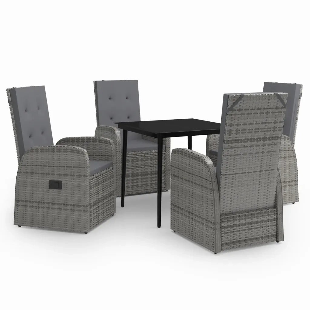 Set Mobili da Pranzo da Giardino con Cuscini 5 pz Grigio cod mxl 40982