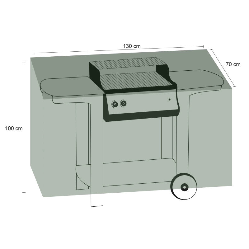 Copertura barbecue rettangolare TITANIUMÂ® Nero - 130 x 70 x 100 cm