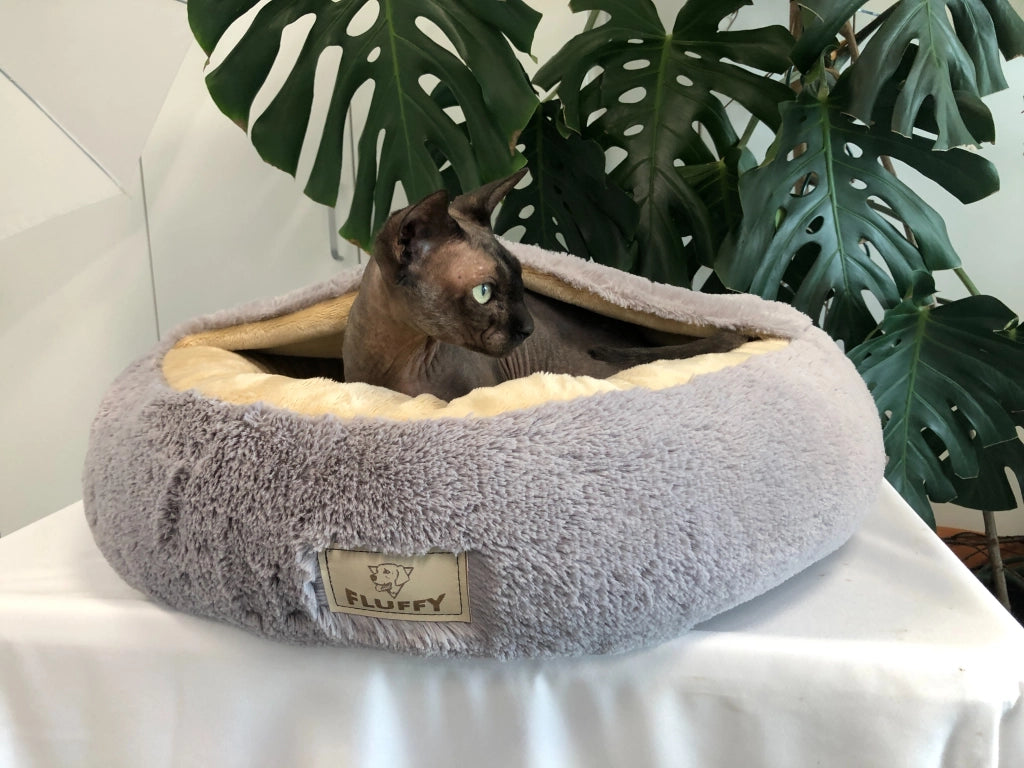 AIO FACTORY Letto per cani FLUFFY 50 cm personalizzabile grigio chiaro impermeabile