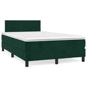 Giroletto a Molle con Materasso Verde Scuro 120x190 cm Velluto