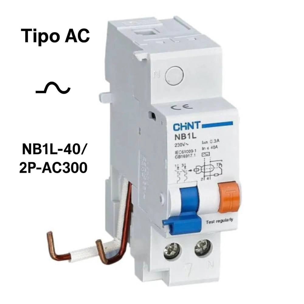 Chint blocco differenziale accoppiabile 2p serie nb1l-40 fino a 40a 300ma *** tipo di differenziale tipo ac, confezio...