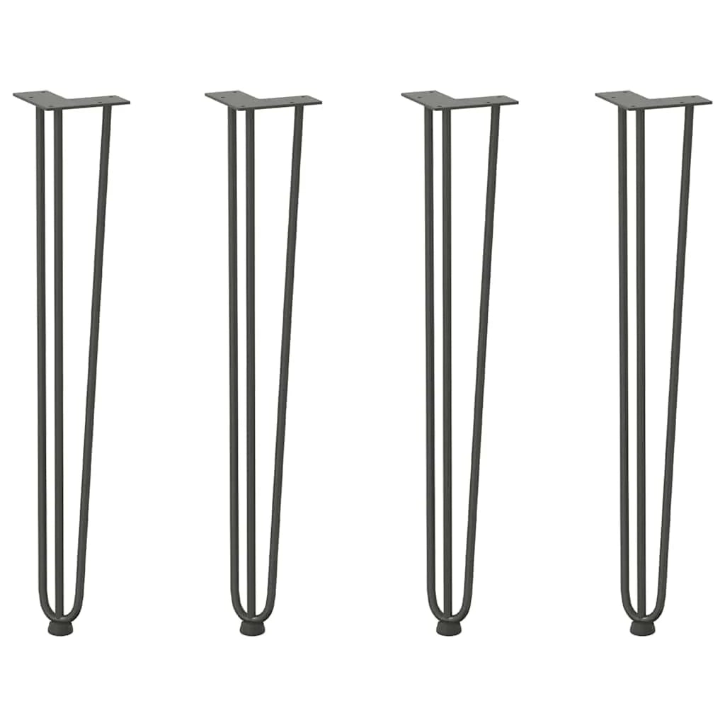 Set di 4 gambe a forcina per tavolo consolle da 72 cm design moderno finitura opaca acciaio massiccio antracite 02_0056745