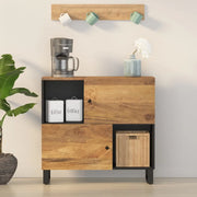 Credenza con 2 Ante-Buffet-Armadio da cucina 80x33x75 cm in Legno Massello di Mango