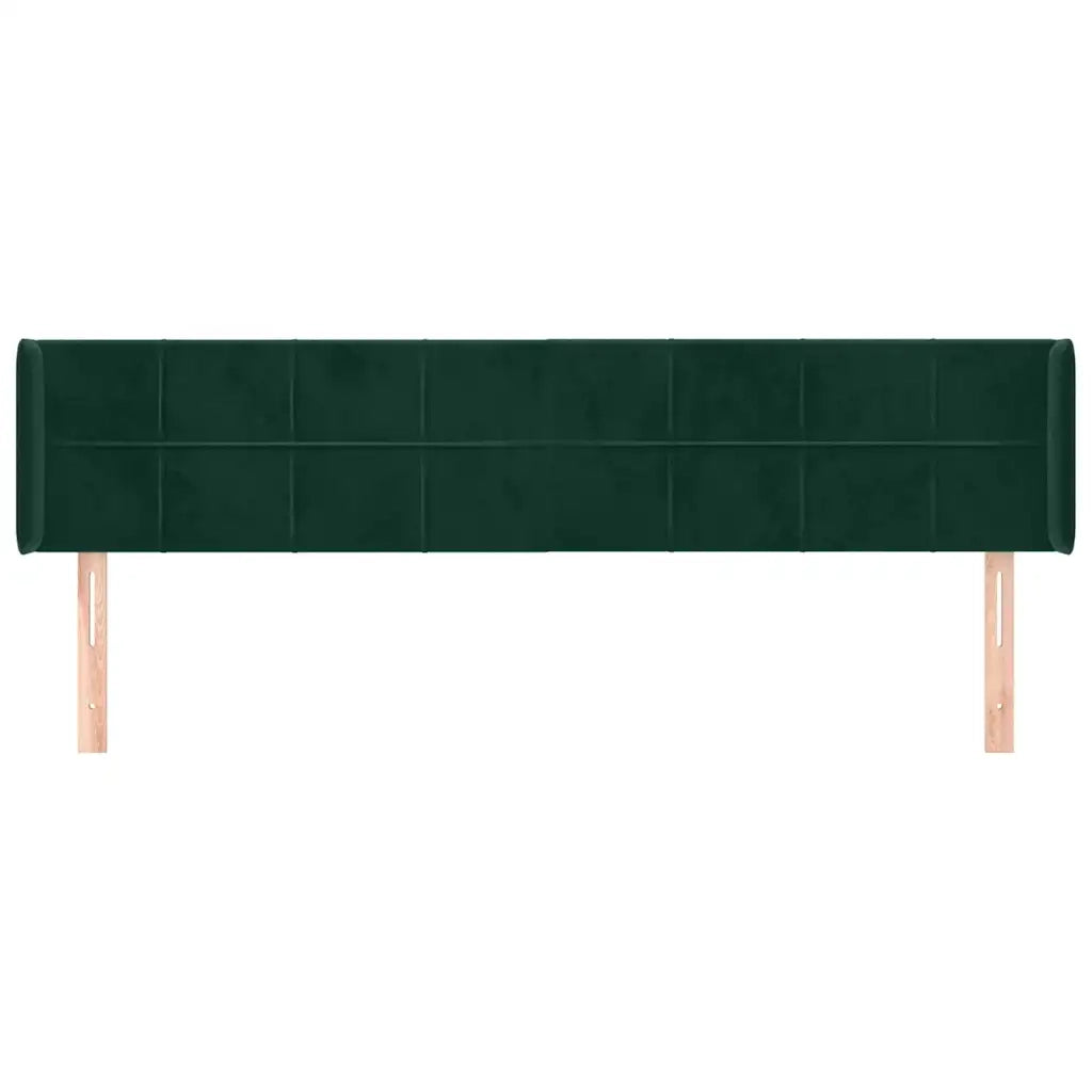 Testiera | Testata ad Orecchio Verde Scuro 203x16x78/88 cm in Velluto