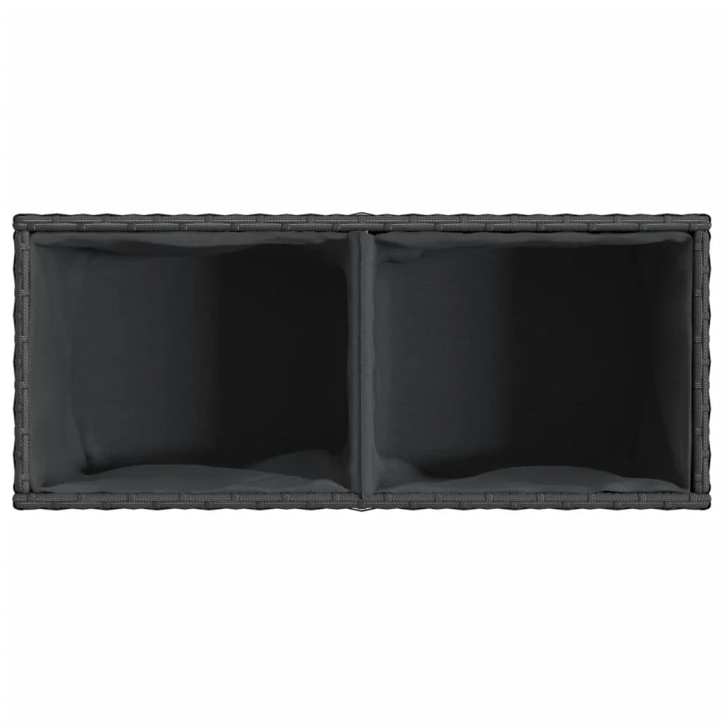 Fioriera rialzata per piante fiori giardino terrazze con 2 vasi set da 2 72 x 30 x 32 cm resina intrecciata nera 02_0038854
