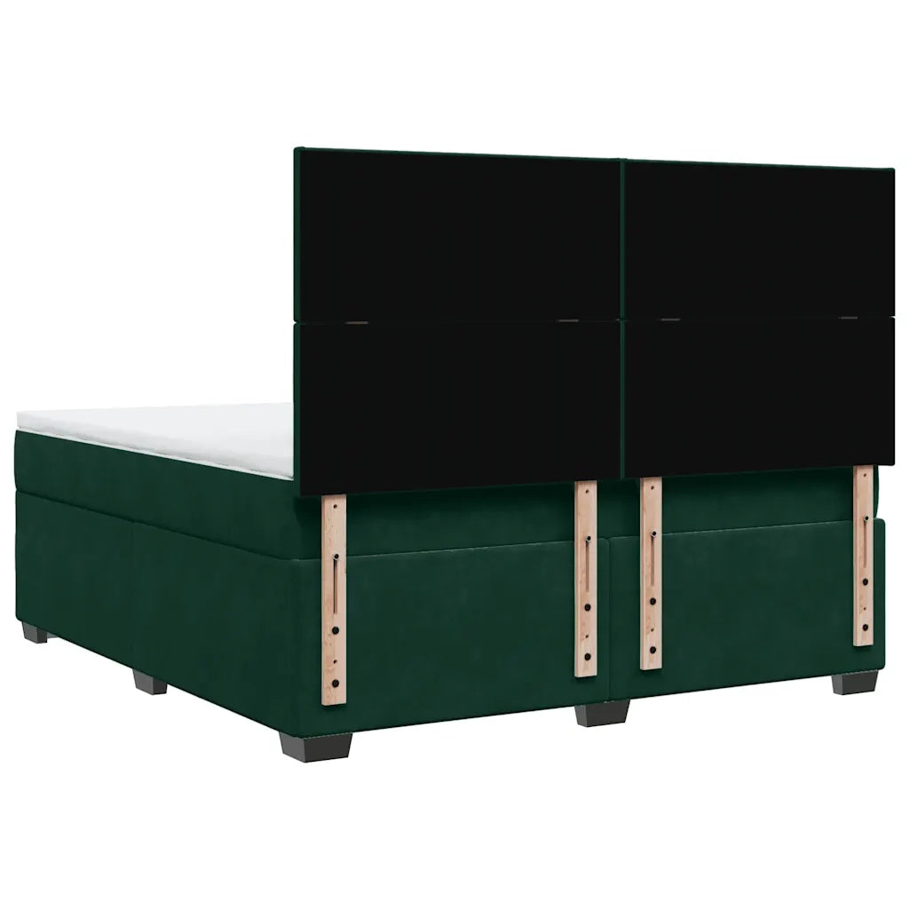 vidaXL Giroletto a Molle con Materasso Verde Scuro 180x200 cm Velluto