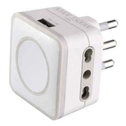 ADATTATORE TRIPLO CON PORTA USB 16A 2P+T - presa 10/16A 2P+T