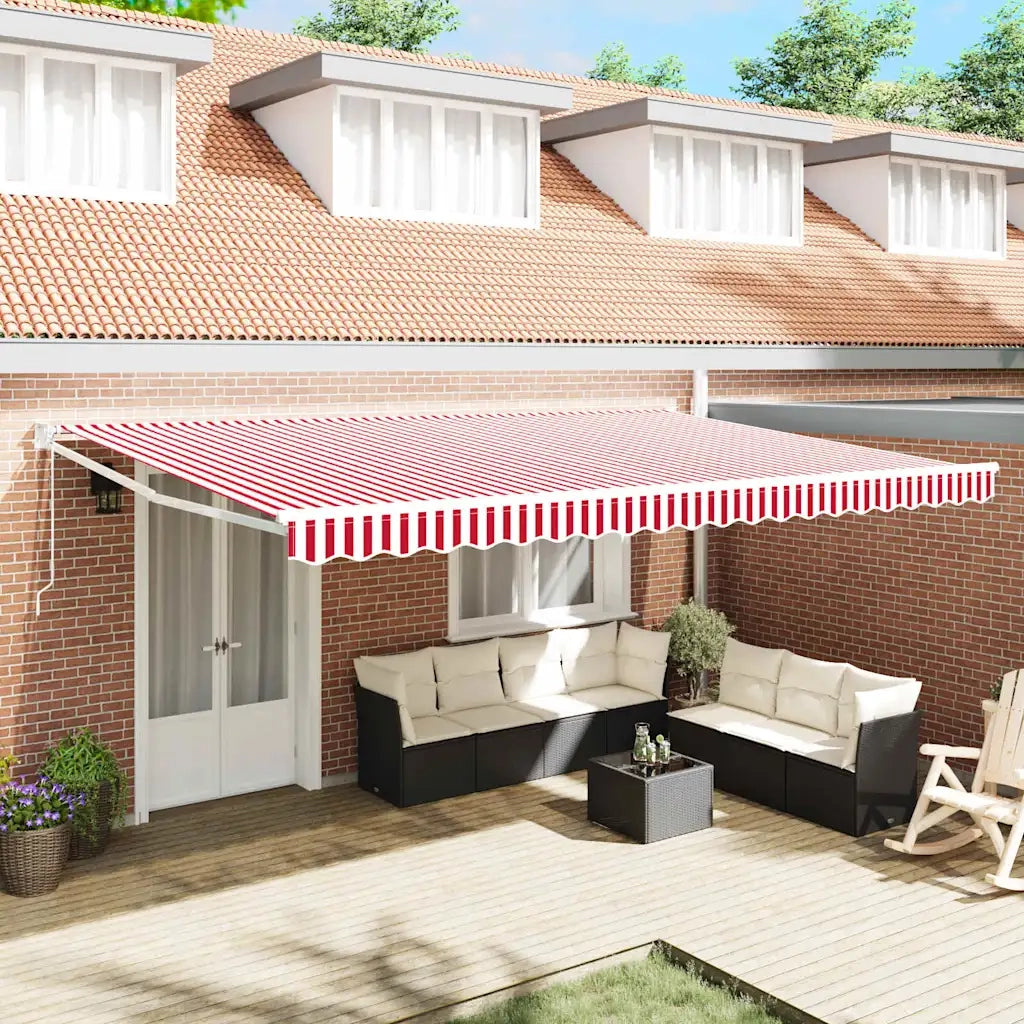 Tenda da Sole Rosso e Bianco 500 x 300 x 165 cm 3331270