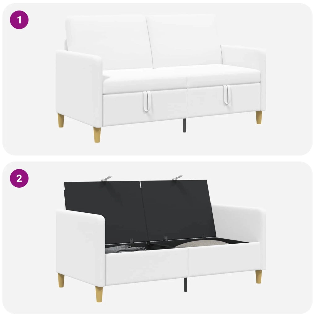 Divano con Storage Bianco 152 x 78 x 87 cm Poliestere 42036930