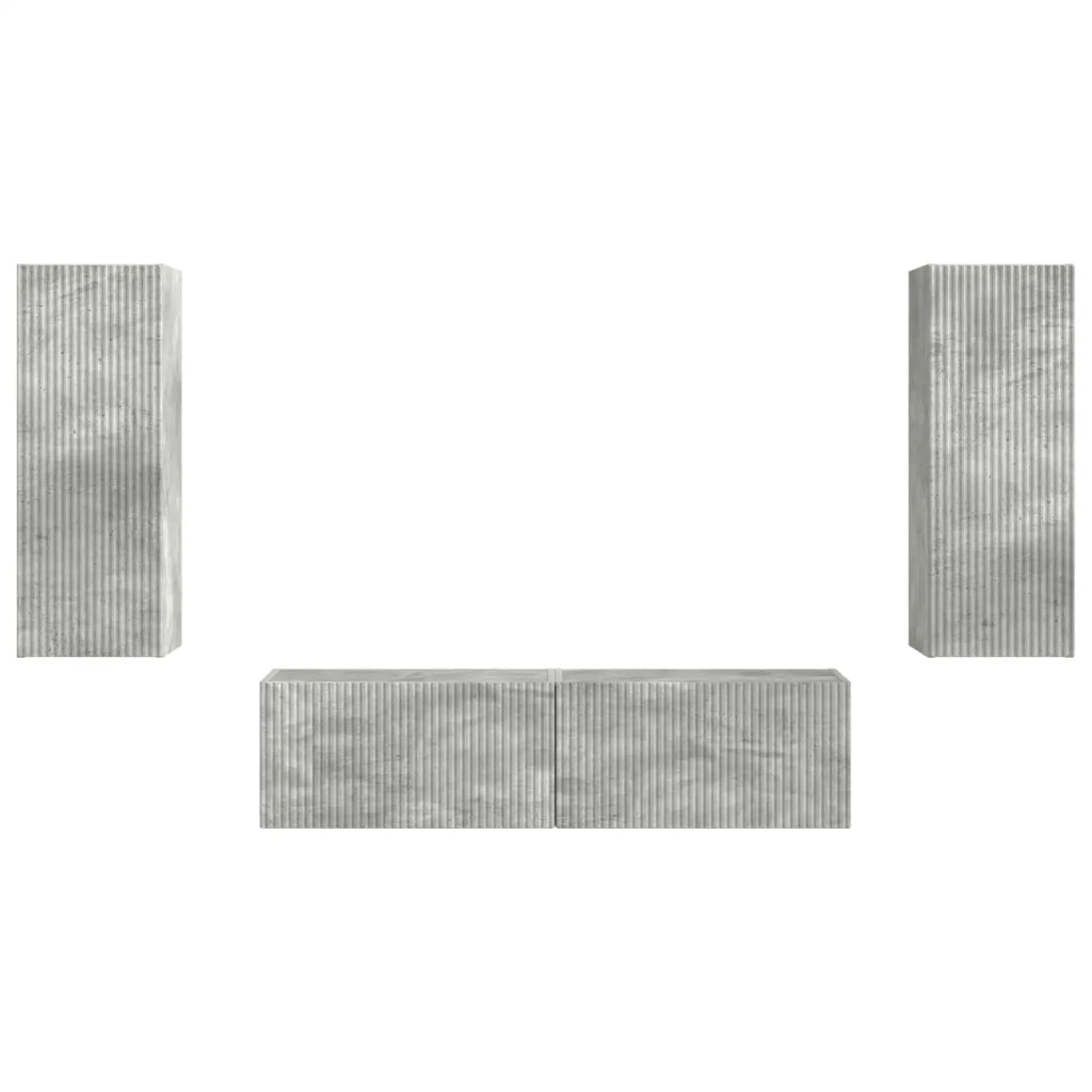 Set mobile TV 2 pcs Grigio cemento Legno multistrato