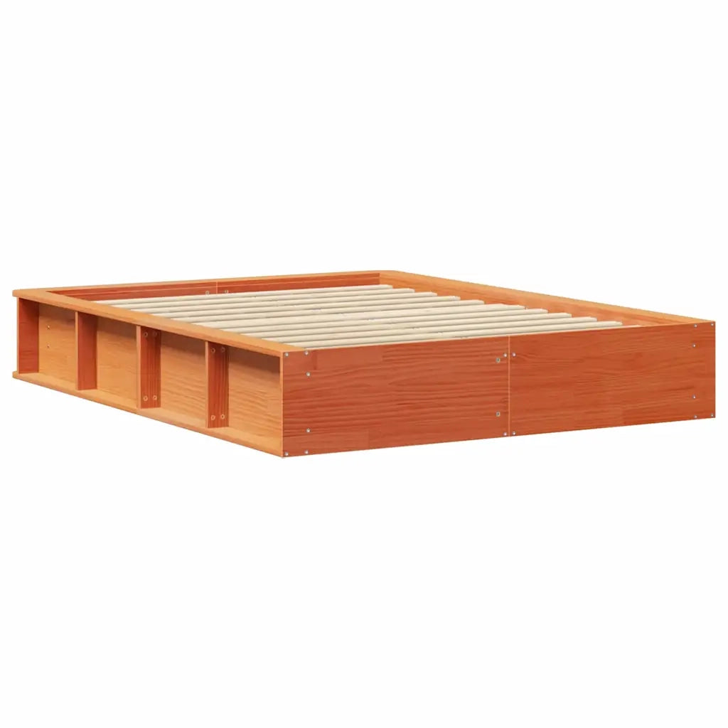 Struttura del letto Marrone cerato 135 x 190 cm Pino massello