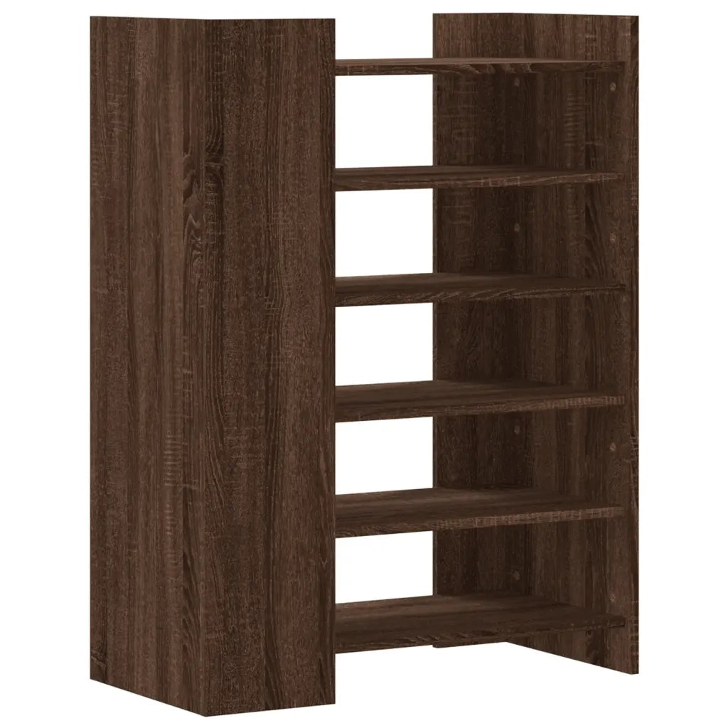 Scarpiera-Scaffale per scarpe Rovere Marrone 74,5x37,5x100 cm in Legno Multistrato